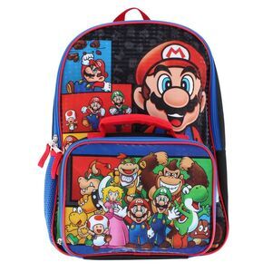 U.P.D., INC Boy's Super Mario & Friends 16 Inch Backpack and Lunchbox Set